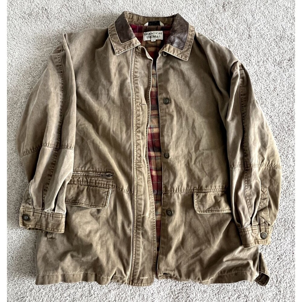 Brandon Thomas Brown Jacket with Plaid Lining
